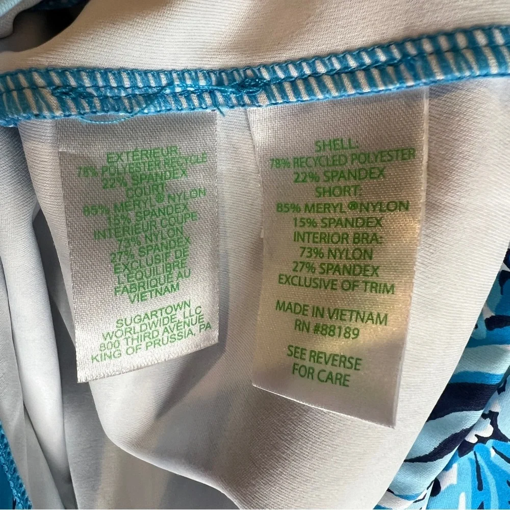 Lilly Pulitzer Luxletic Noelani Mermaizing White Blue UPF 50 Stretch Dress XS - Picture 7 of 8